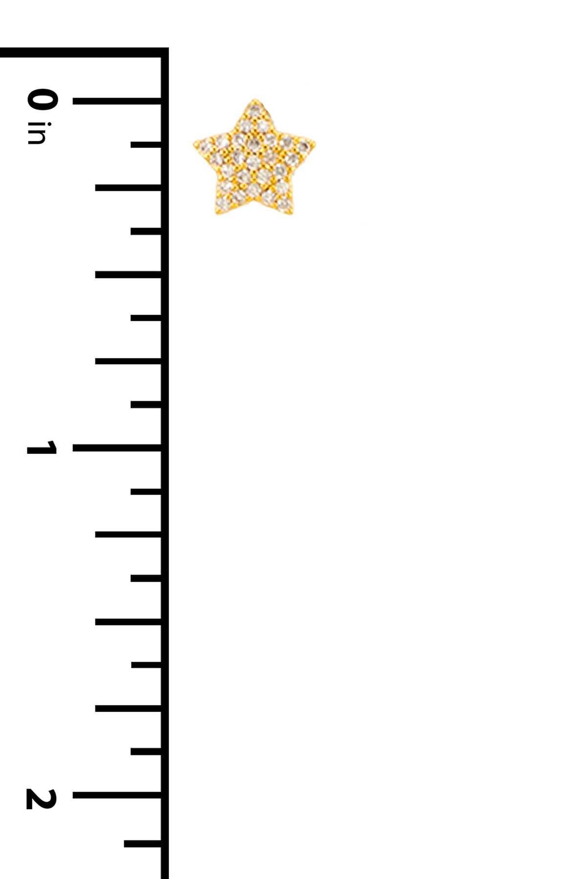 Gold Dipped Rhinestone Star Cubic Earring 65-1