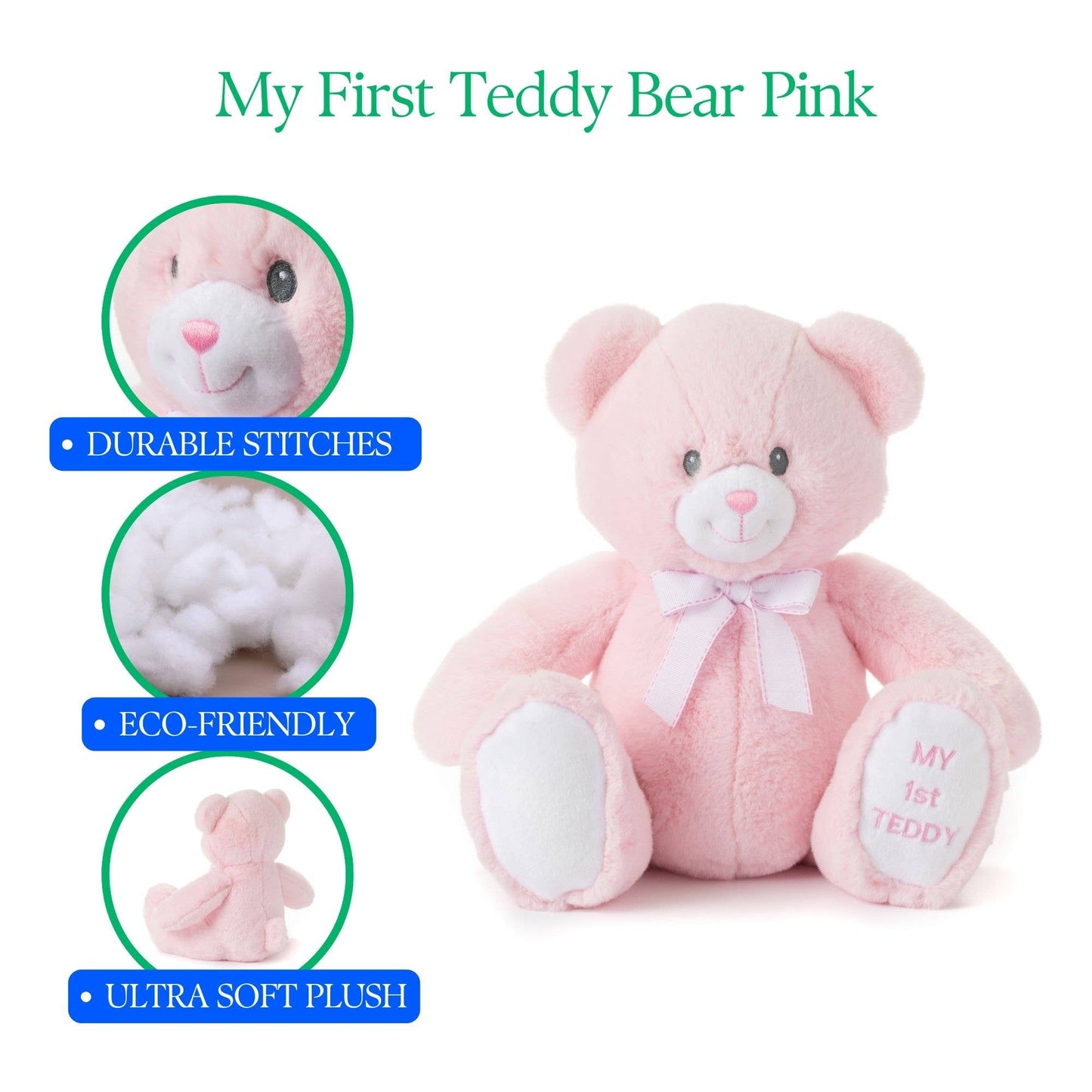 Everyday My First Teddy Bear Pink Medium 12" (28cm)