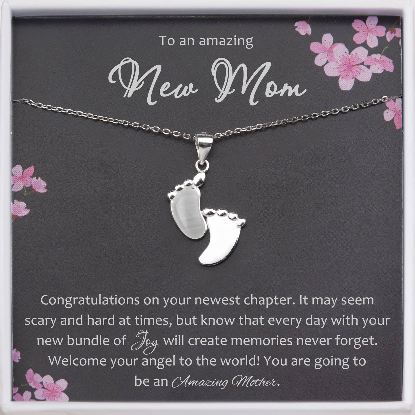 To an Amazing New Mom Sterling Silver Mother's Day Necklace