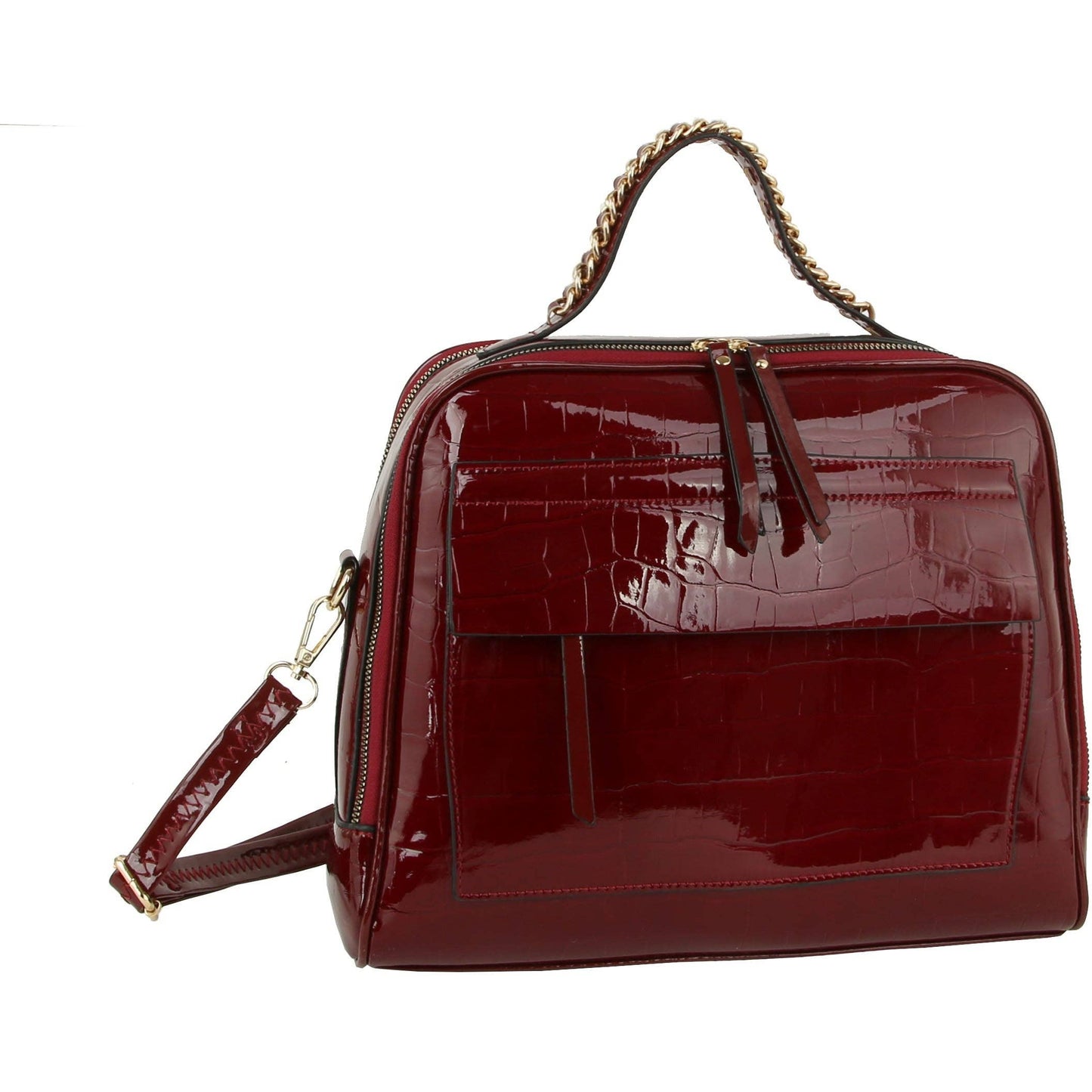 Women Croc Tote  Satchel Purse - Adjustable Shoulder Strap