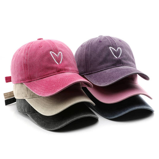 LOVE EMBROIDERED SUN PROTECTION BASEBALL CAP_CWAH1271