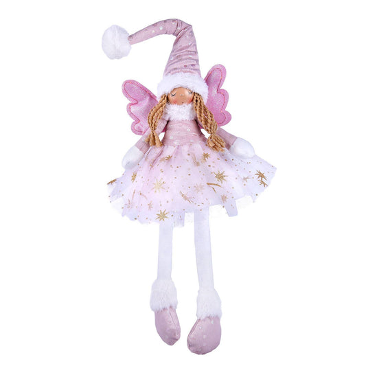 Pink Star Angel Christmas Decor  Doll with Wings and LED