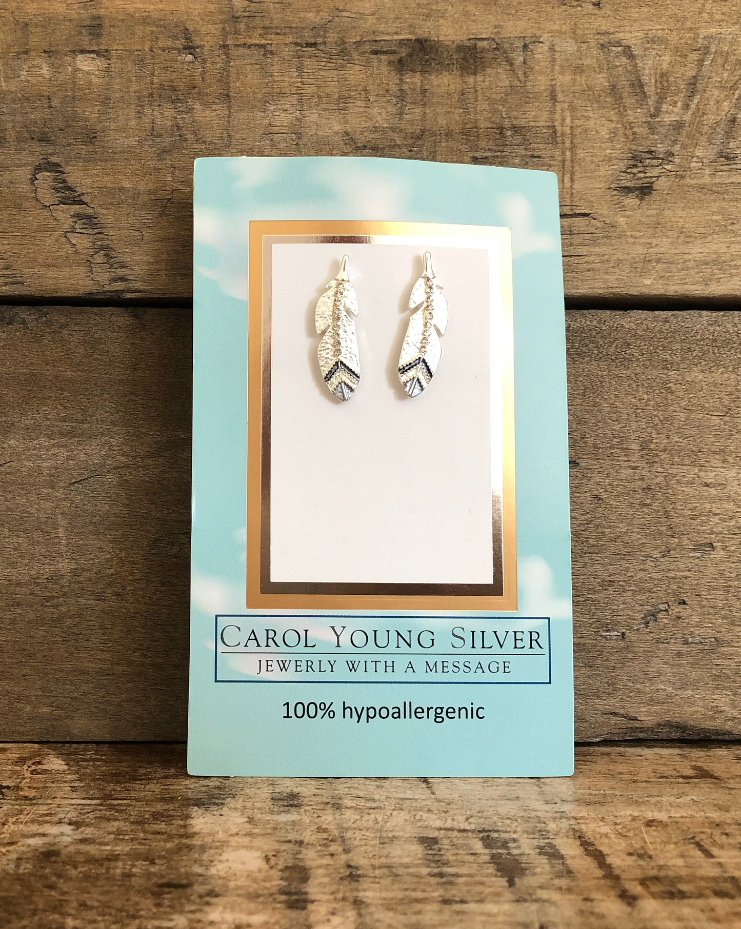Eagle Feather Jewelry Earrings, Petite / Post on CARD