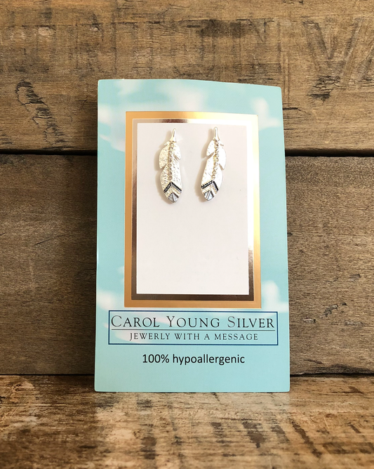 Eagle Feather Jewelry Earrings, Petite / Post on CARD