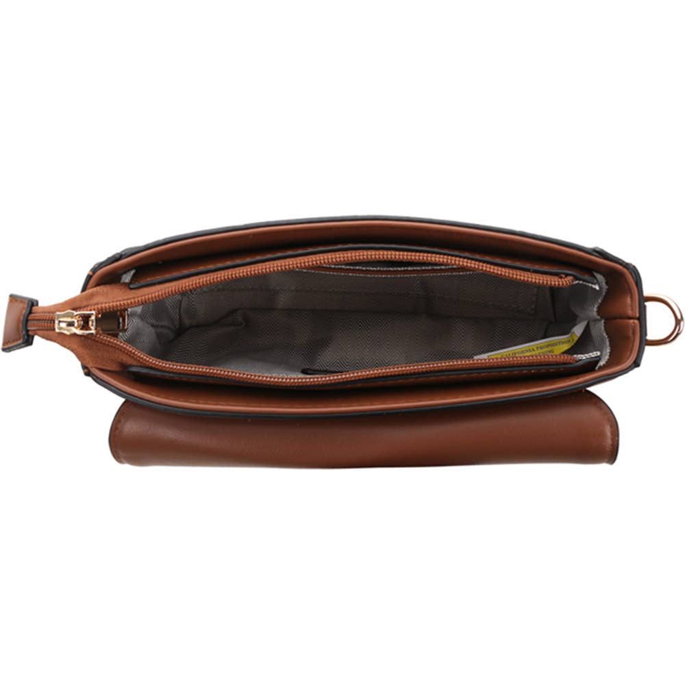 MONOGRAM FAUX LEATHER SHOULDER CROSSBODY BAG WAL, 8PS 1362A