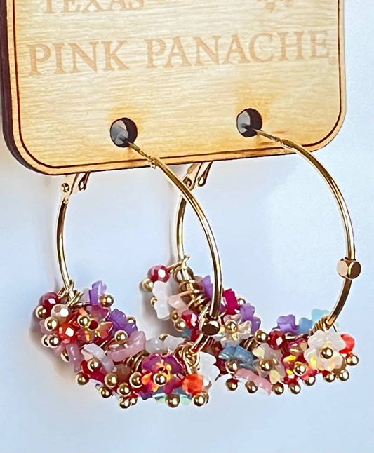 Multi-color hoop earring 1CNC R115 - LAST CALL