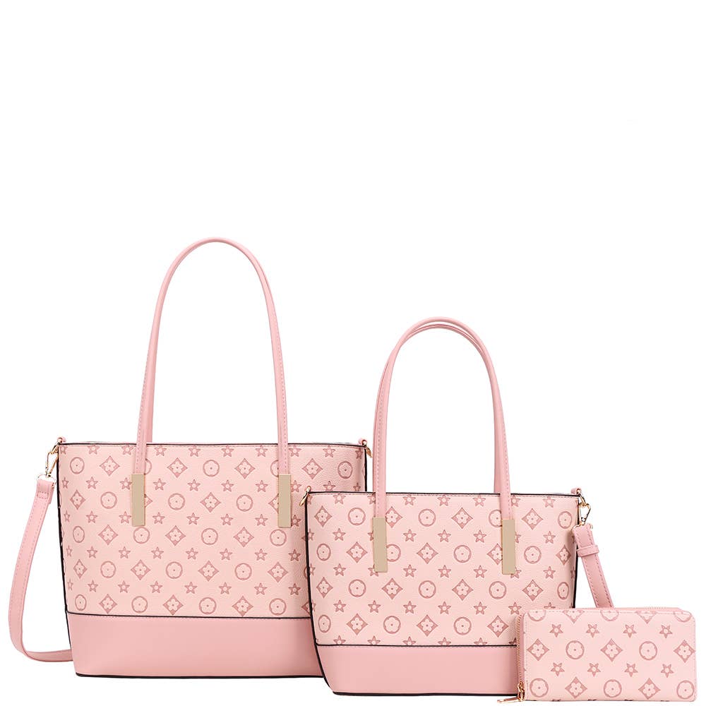 3IN1 PRINTED DESIGN BAG W MATCHING BAG AND WALLE, WY 8557 S