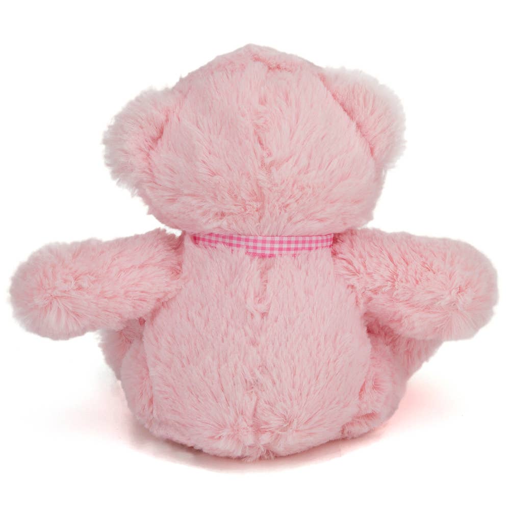 9″ Baby Girl Plush Teddy Bear | Pink Ribbon Bear Gift