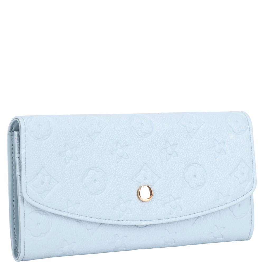 TW0236 Textured Design Button Flap Wallet