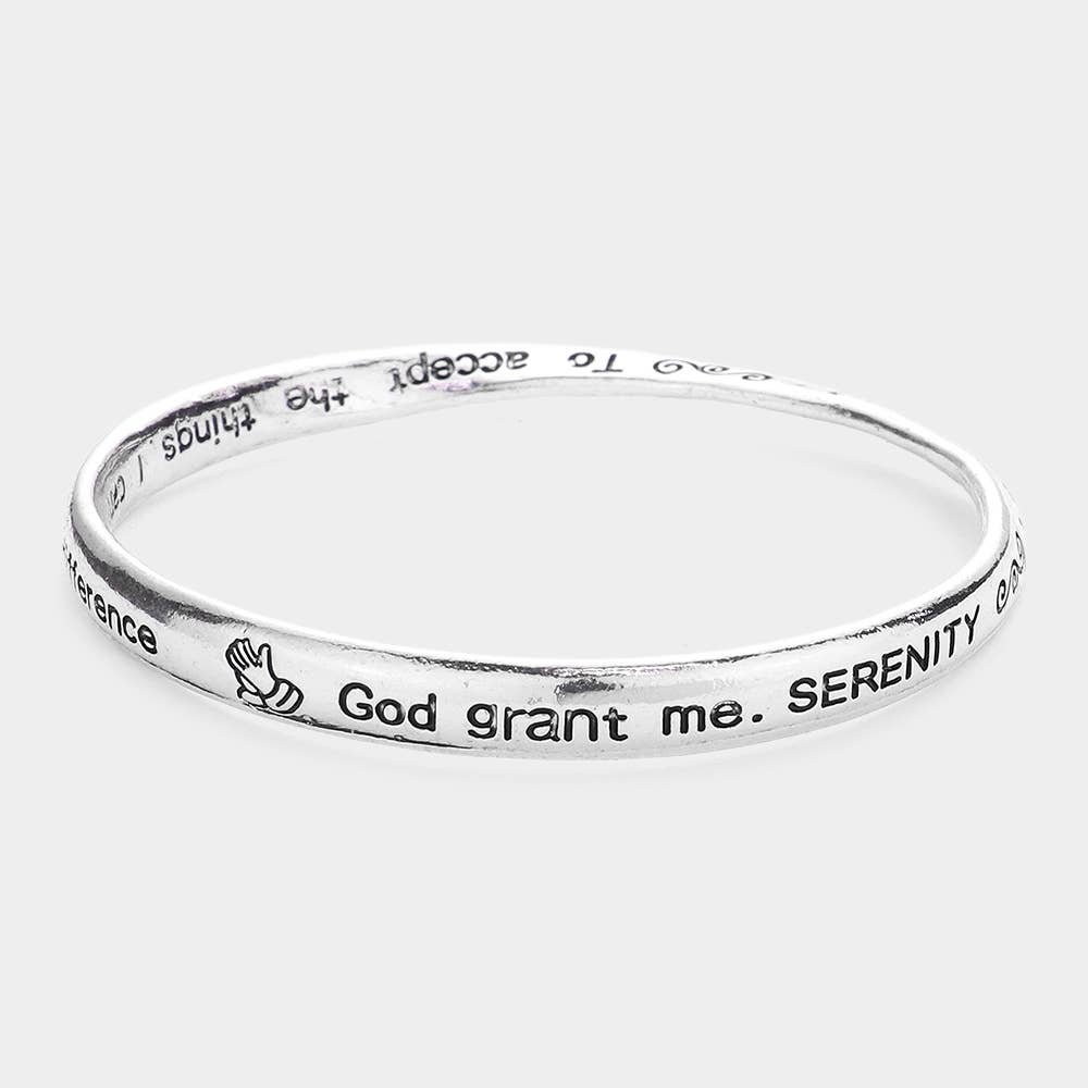 The Serenity Prayer Message Bangle Bracelet