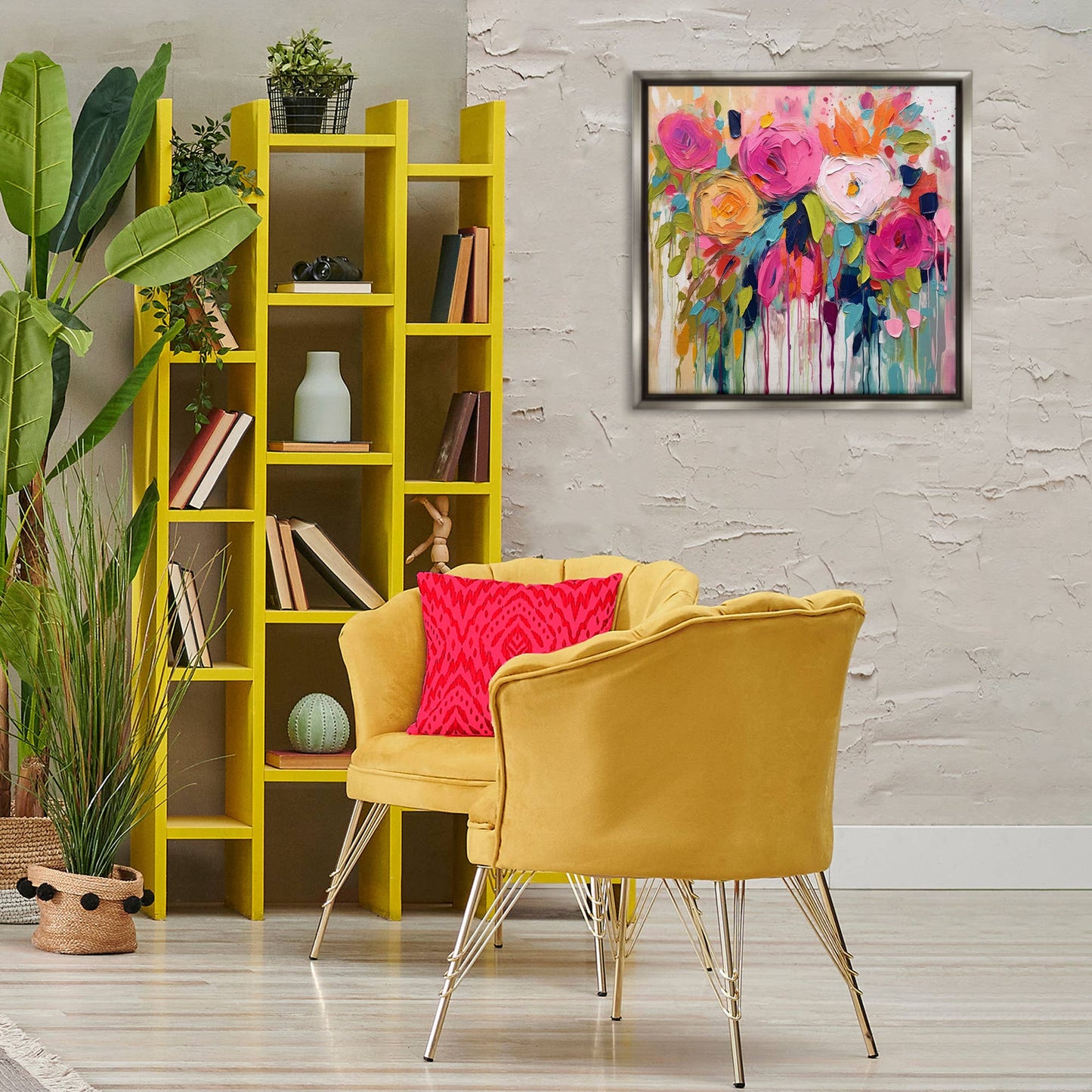 Urban Paint Bouquet Floating Frame