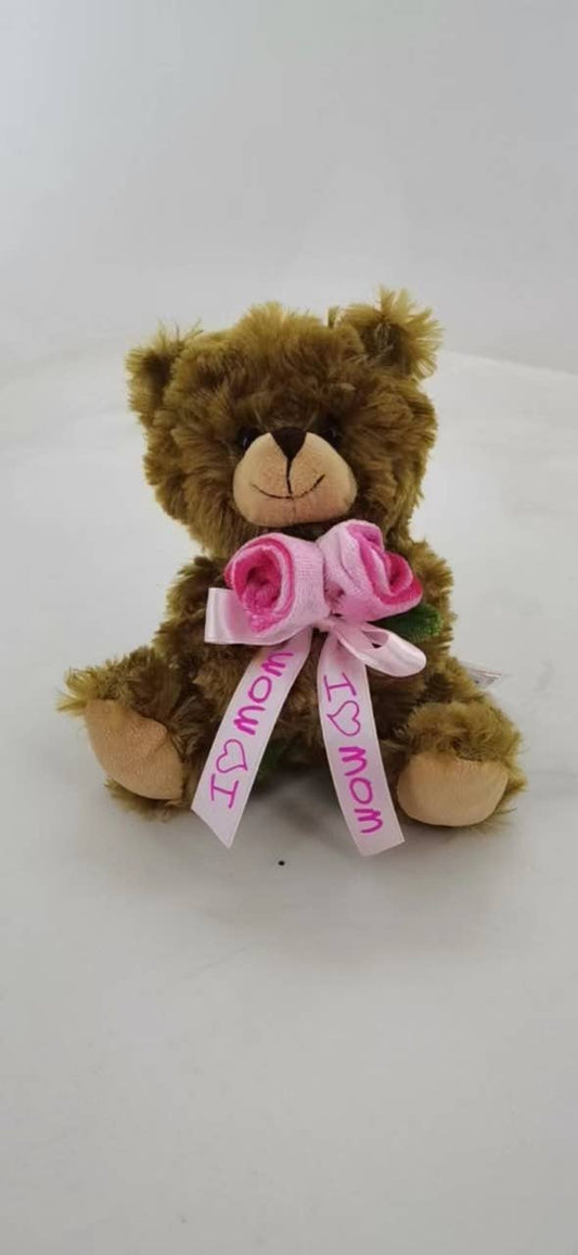 I love Mom rose bear 6"