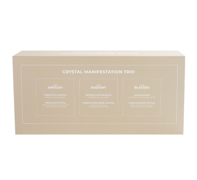 Jill Zarin Crystal Manifestation Candle – 10 oz x 3, Mantra