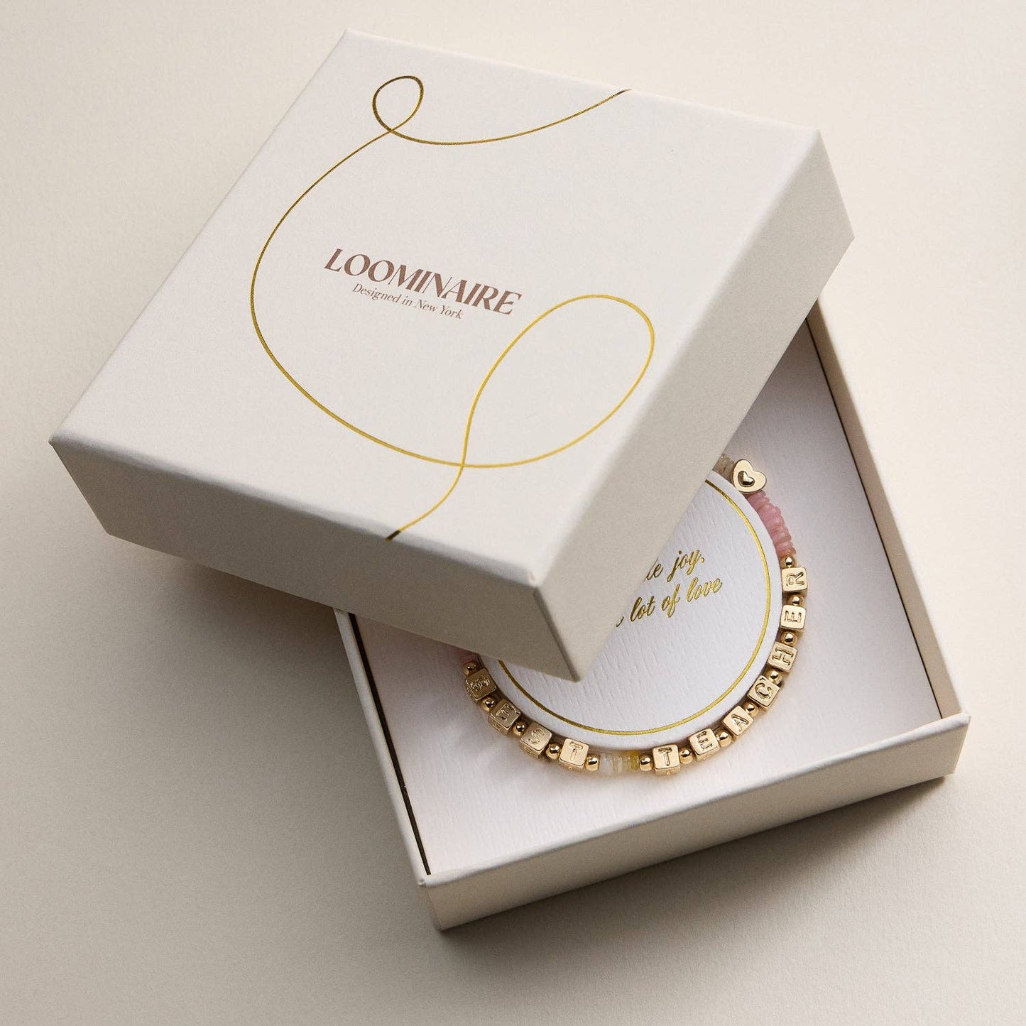 Gold Dipped Beaded Stretch Bracelet with “FAITH” Letter Charms