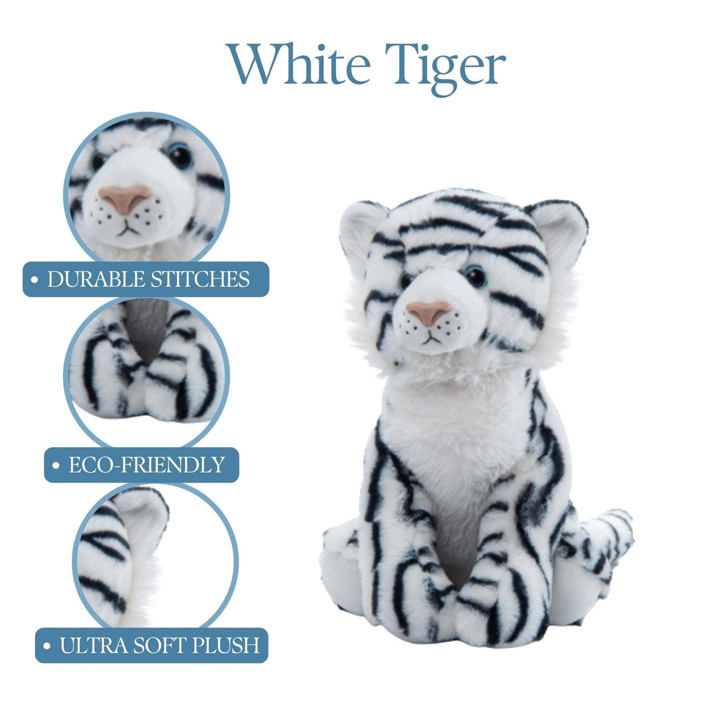 12" (30cm) Wild Onez White Tiger wild life