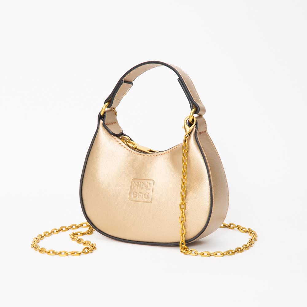 Faux Leather Chic Mini Hobo Handbag / Crossbody Bag