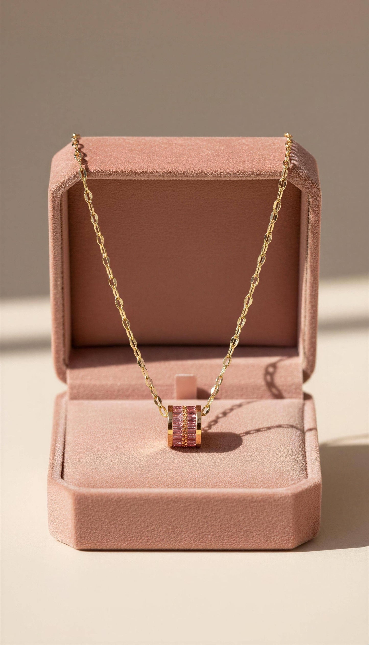 Aurora Barrel Pendant Necklace – Tarnish Resistant Stainless