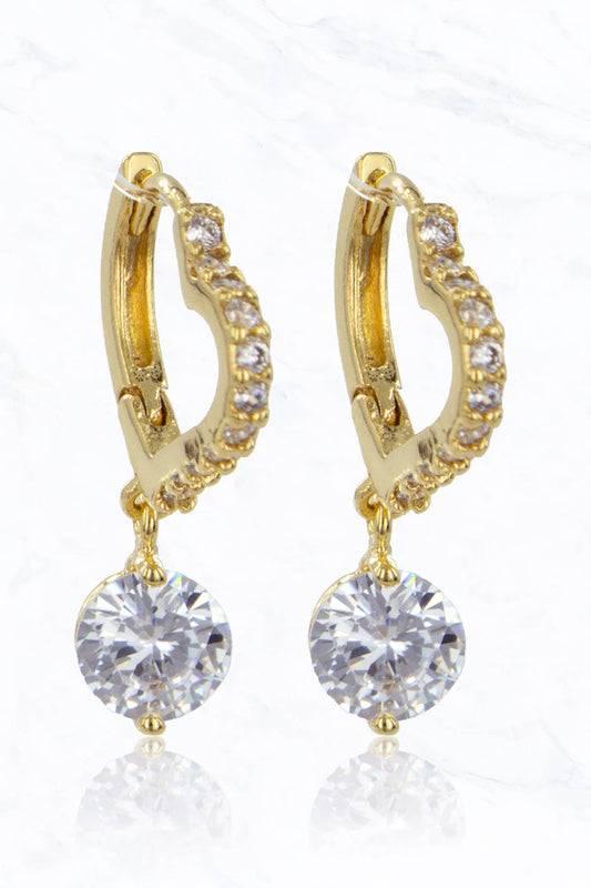 Cubic Zirconia Charm Heart Earrings