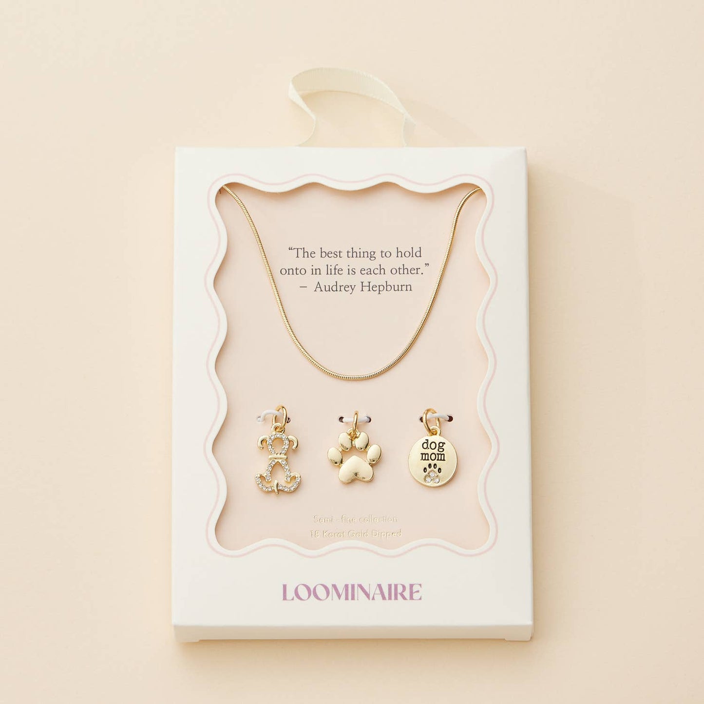 Dog Lover Charm Necklace – Gold Dipped Paw Pendant