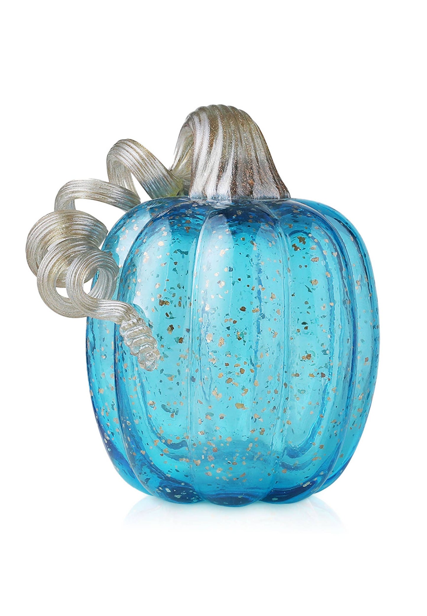 6"H Blue Glass Pumpkin