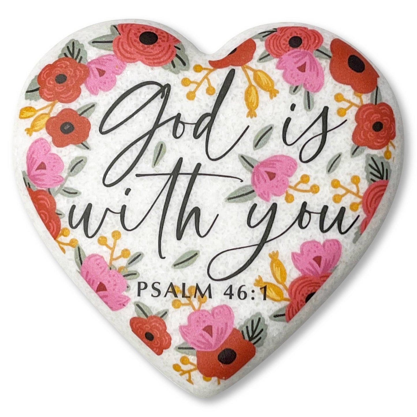 LCP Heart Stone God Is With You Floral