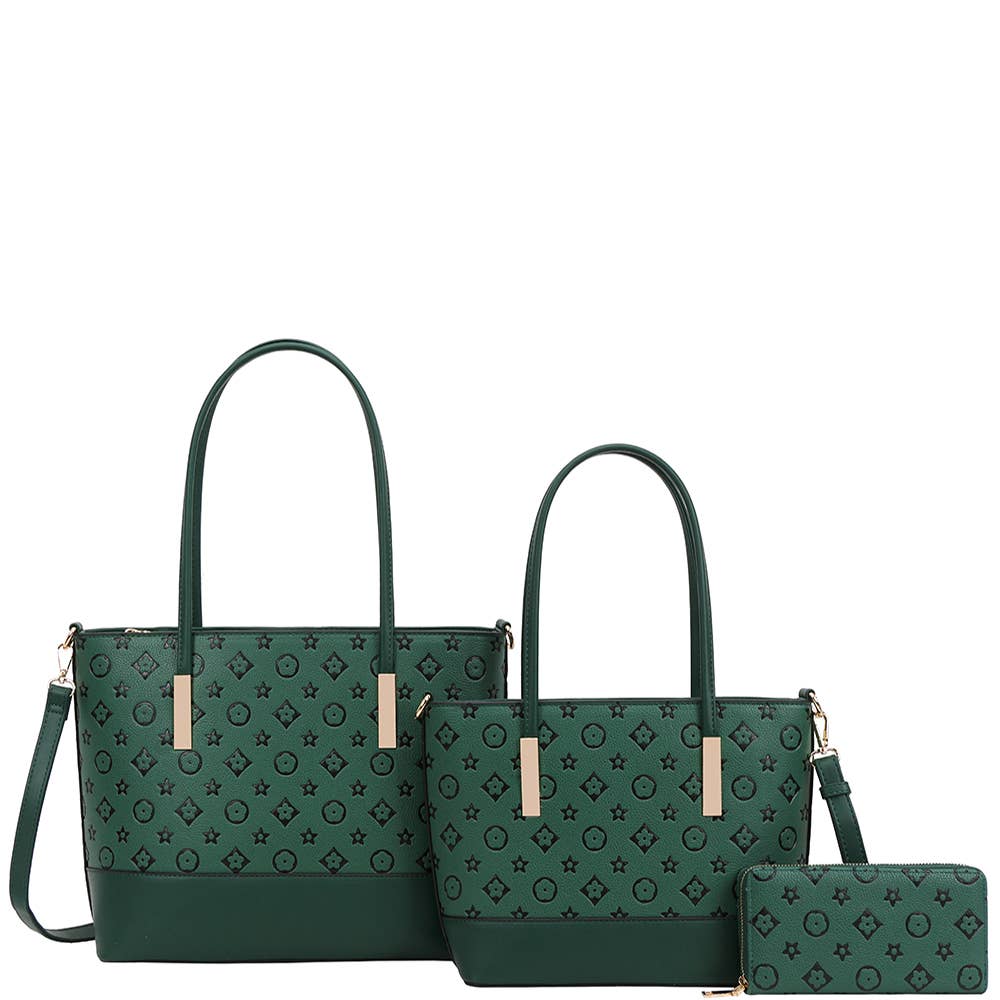 3IN1 PRINTED DESIGN BAG W MATCHING BAG AND WALLE, WY 8557 S
