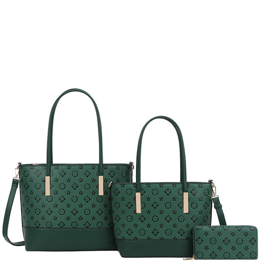 3IN1 PRINTED DESIGN BAG W MATCHING BAG AND WALLE, WY 8557 S