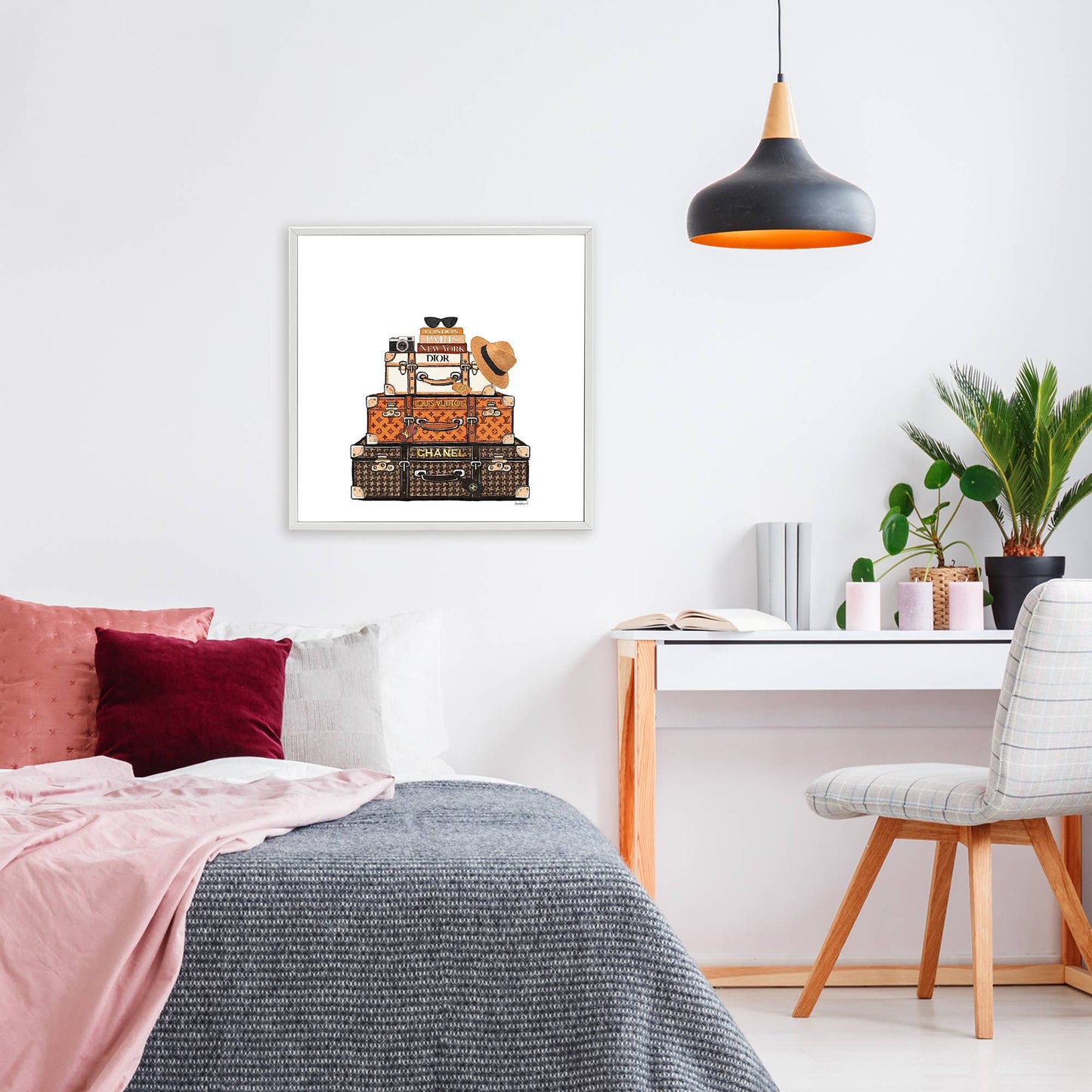 Luxury Travel Luggages - Framed Wall Art