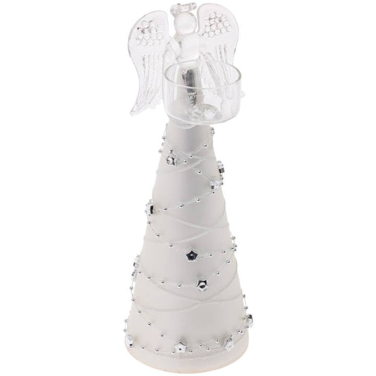 Md Star Garland Angel Tealight White & Silver Christmas
