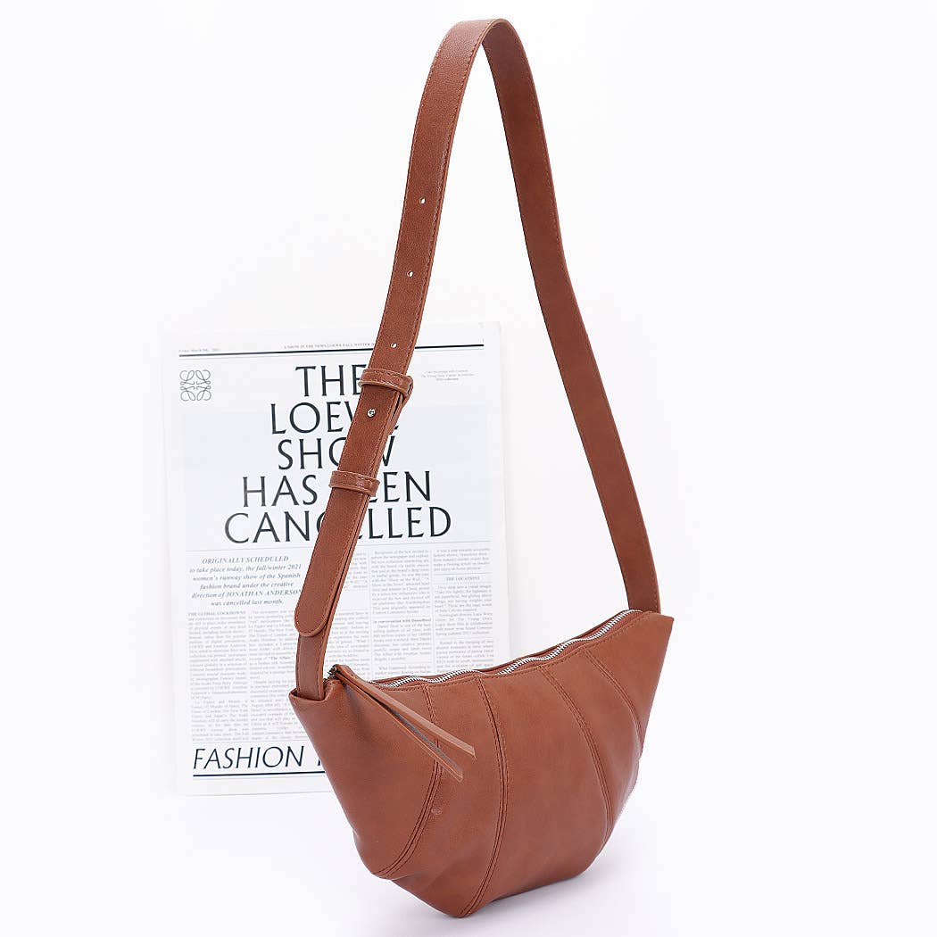 Faux Leather Croissant Bag
