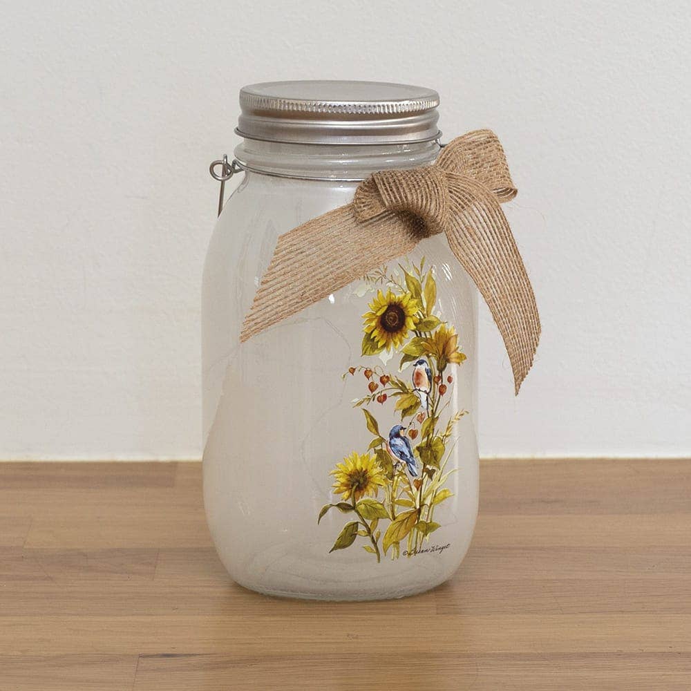 LED Sunflower Mason Jar