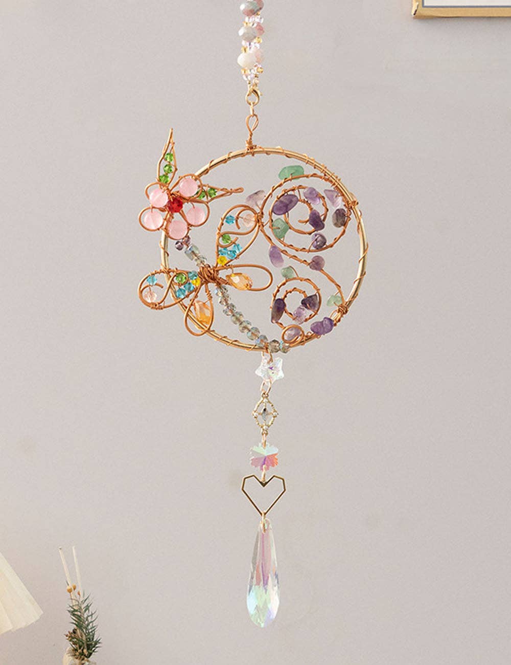 Dragonfly Wrapped Hanging Crystal Prism Sun Catcher MK2ZCAS6W7HLS36