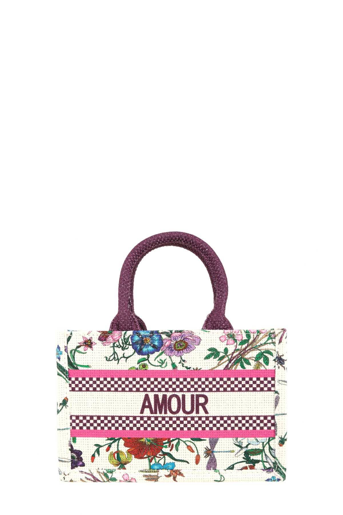 AMOUR FLOWER OBLIQUE BOOK SMALL TOTE BAG 2242