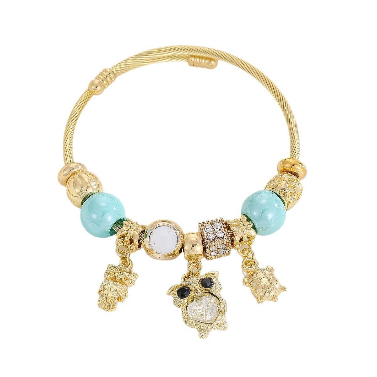 Gold Stainless Steel Dolphin Tail Bracelet_CWMM8490