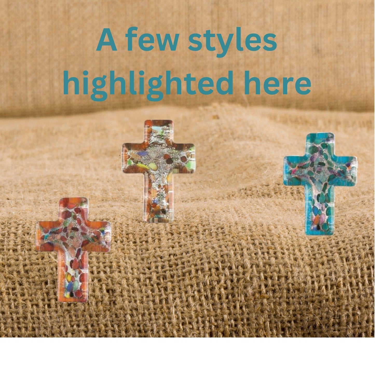 Pocket Reminder Stone Cross Glass Asst