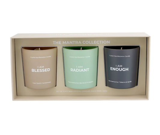 Jill Zarin Crystal Manifestation Candle – 10 oz x 3, Mantra