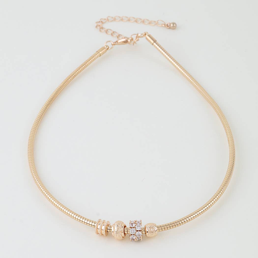 Multi Jeweled Loop Pendant Chain Necklace