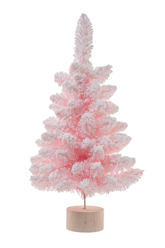 NEW - Pink Flocked Table Top Trees