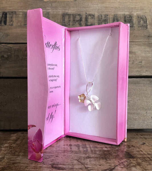Butterfly/Flower Jewelry Necklace