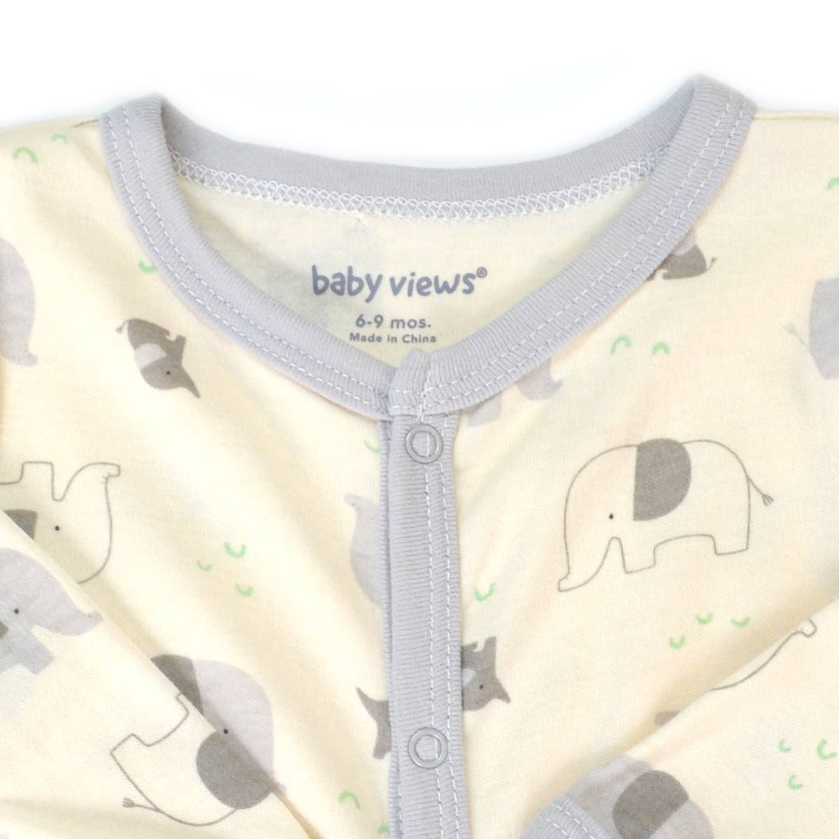 Cute Elephant Pattern Zipper Footie Pajamas Romper