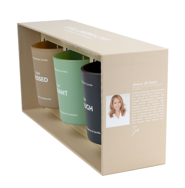 Jill Zarin Crystal Manifestation Candle – 10 oz x 3, Mantra