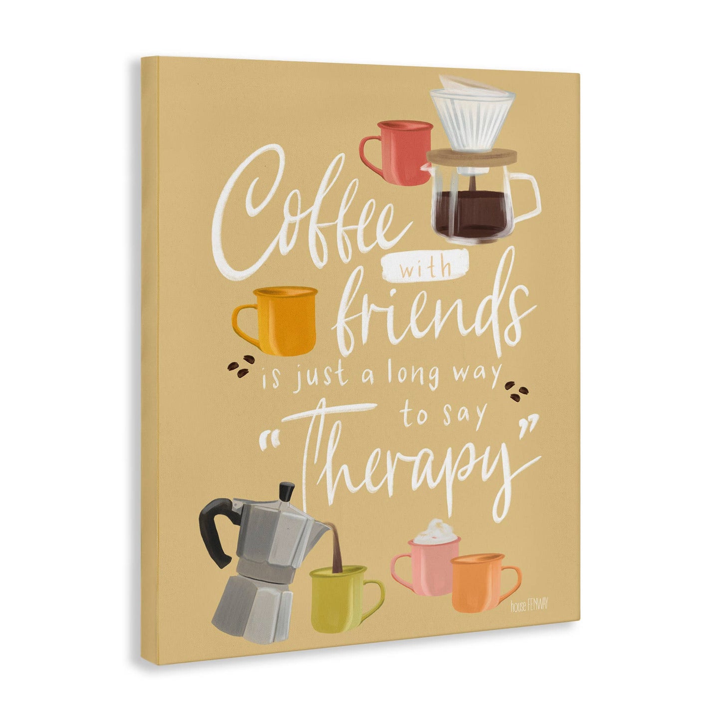 Coffee With Friends Therapy - Unframed Wall Art