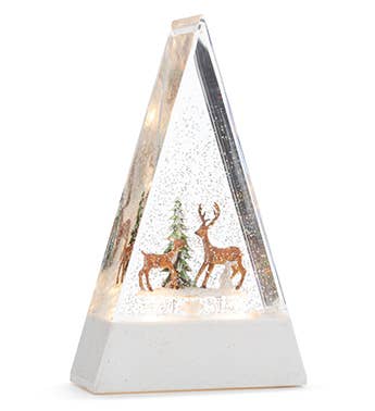LED Glitter Triangle Scene with Deer Modern  # 53356