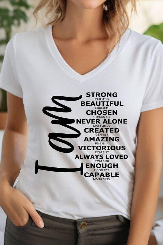 I Am Strong Beaut Chosen Etc, Unisex V-Neck T-Shirt