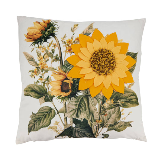 Bright Felt  Sunflower Pillow