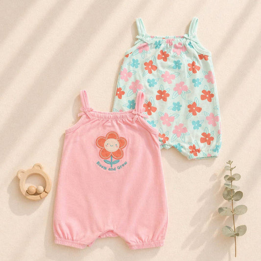 2pcs Set Baby Sleeveless Rompers Tank Top Jumpsuit