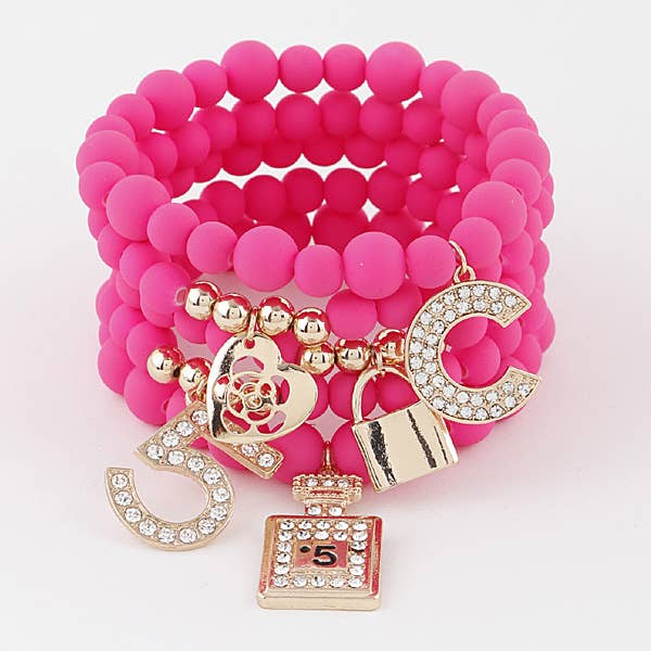 Multiple Charm Beads Stretchable Bracelet 39