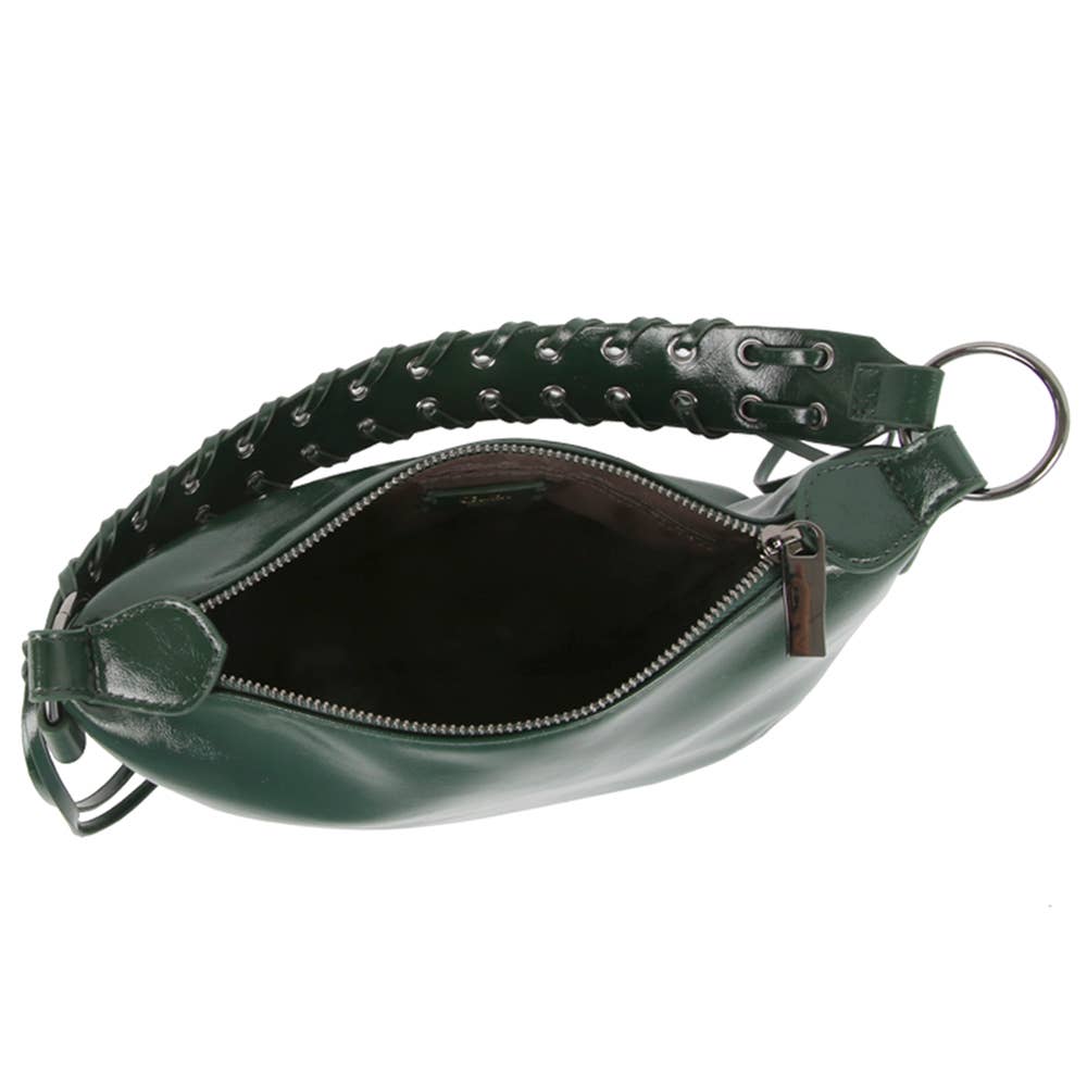 Braided Handle Glossy Shoulder Bag JY-0575