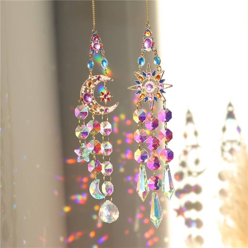 Colorful Diamond Star, Moon, And Butterfly Hanging Decoration