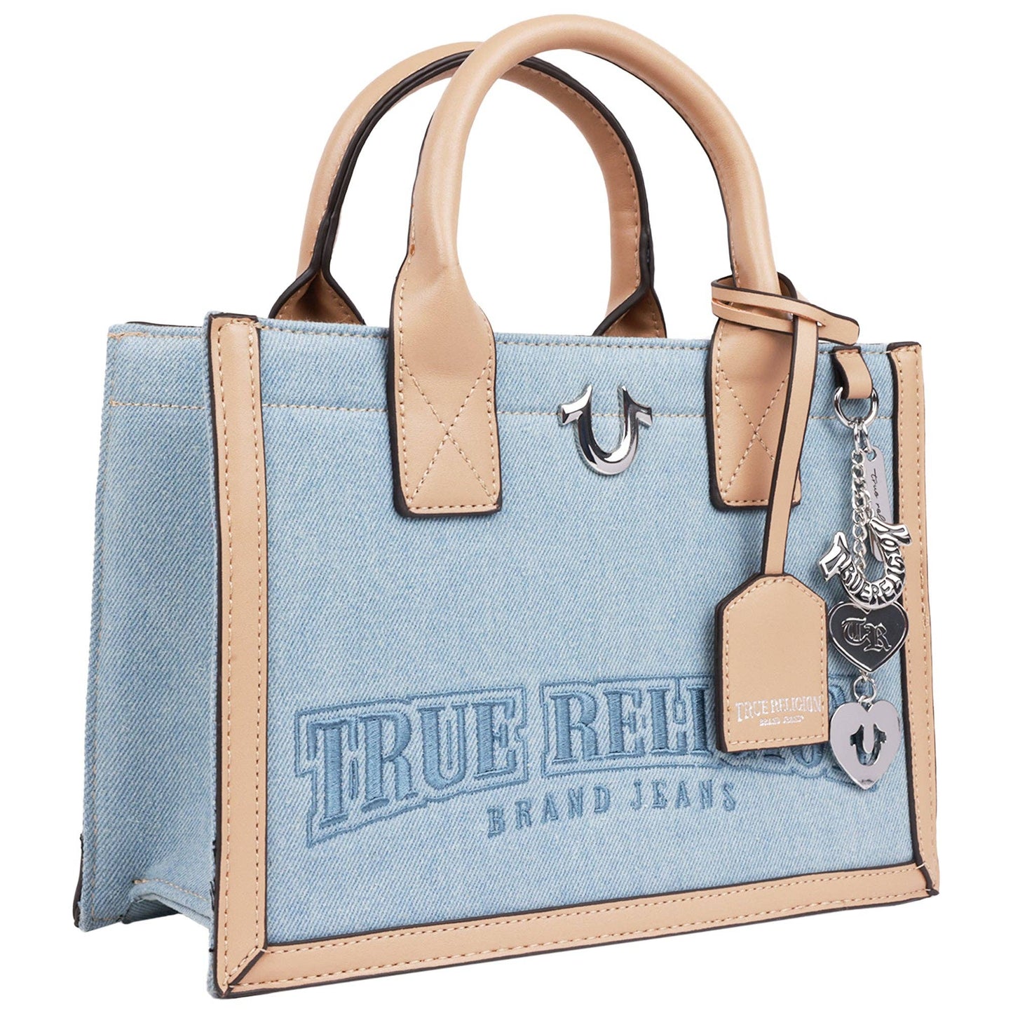 True Religion Bombe Logo Denim Tote